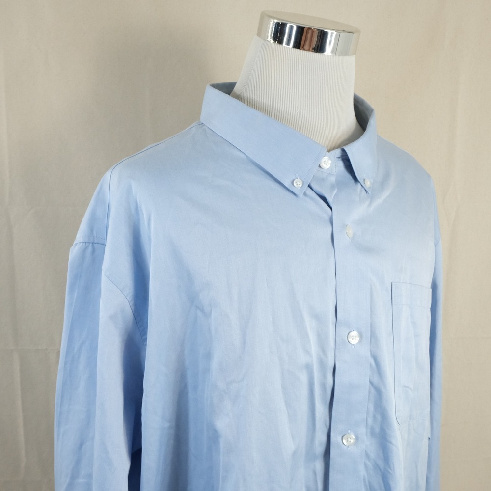 Duluth Trading Co 3XL Relaxed Fit Button Down Shirt Blue Cotton Casual Mens